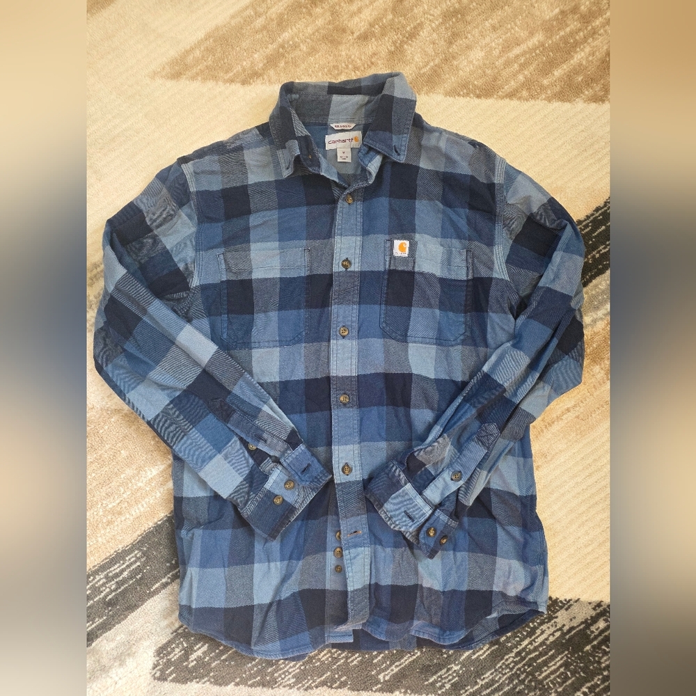 Carhartt Men's Casual Blue Checkered Shirt